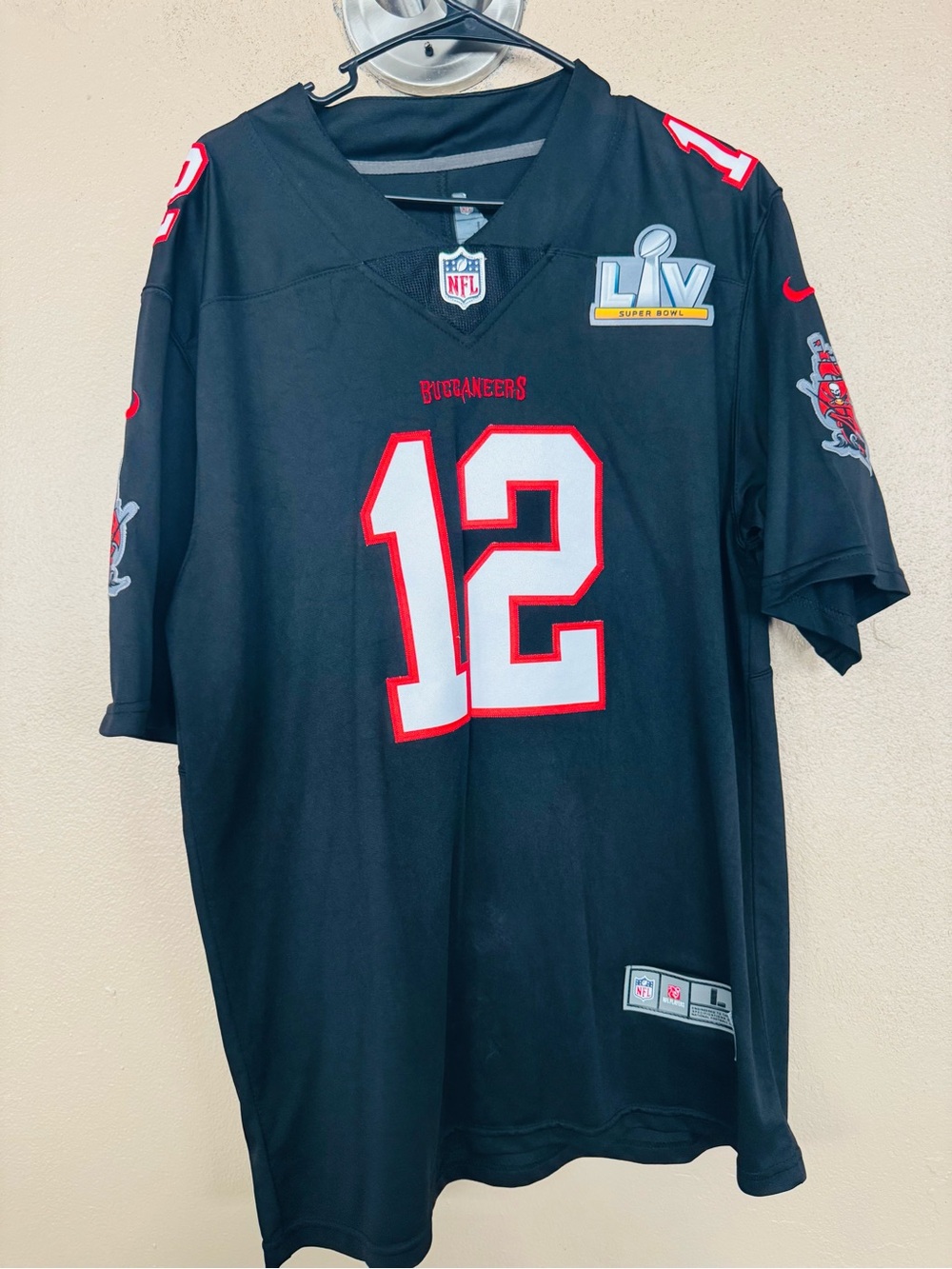 Nike Black Tampa Bay Buccaneers #12 Jersey with Red and White Accents